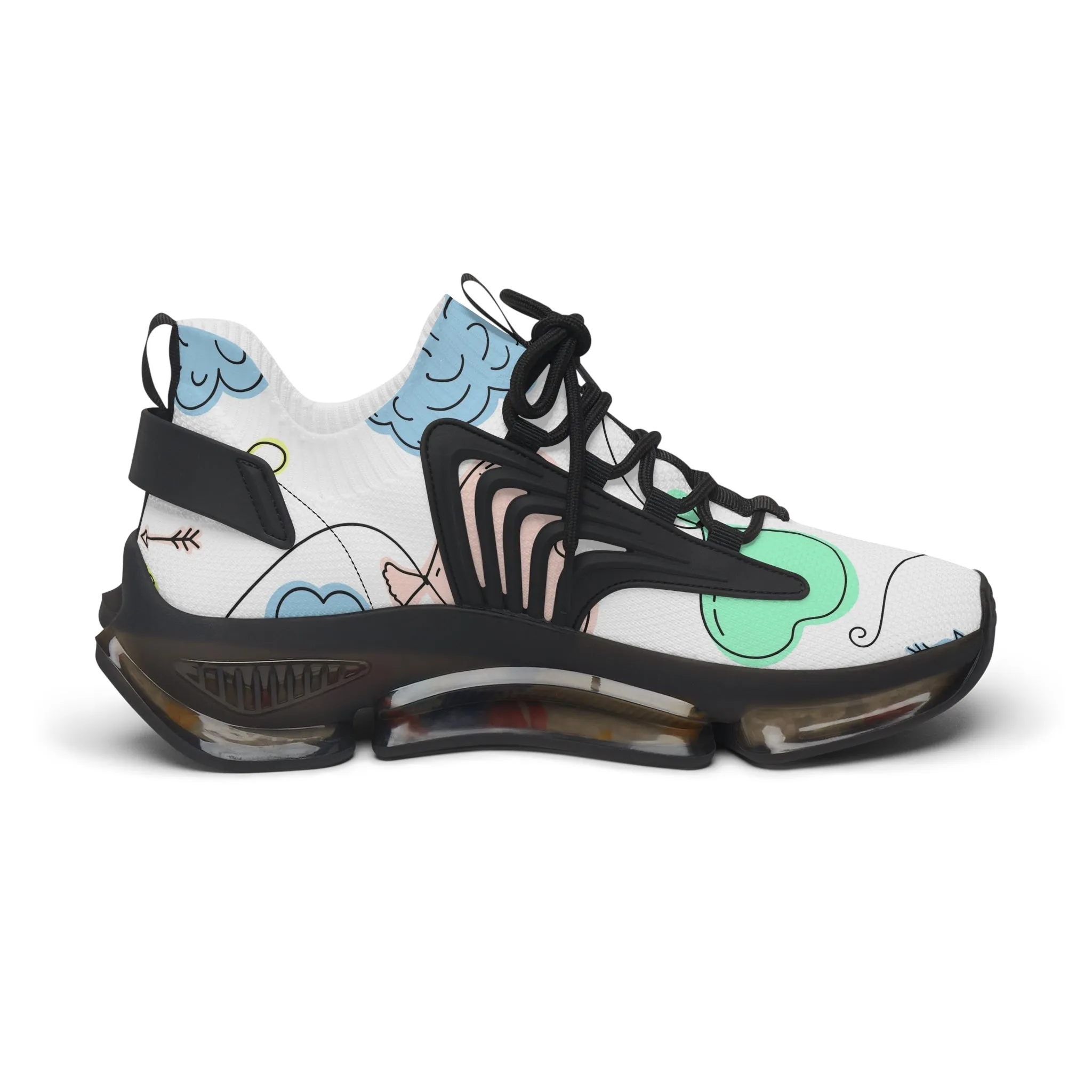Colorful Heart Balloons Women's Mesh Sneakers
