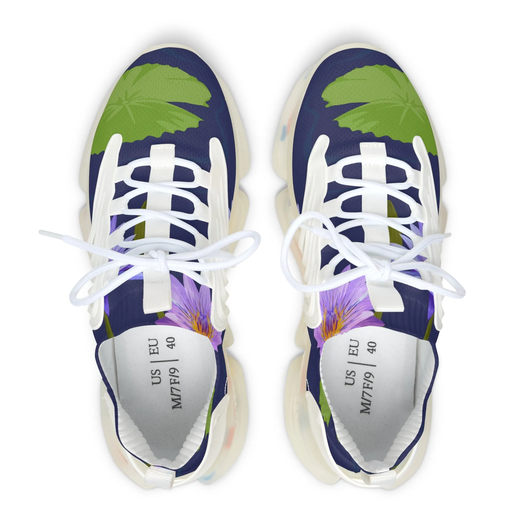 Colorful Lily Pad Women's Mesh Sneakers