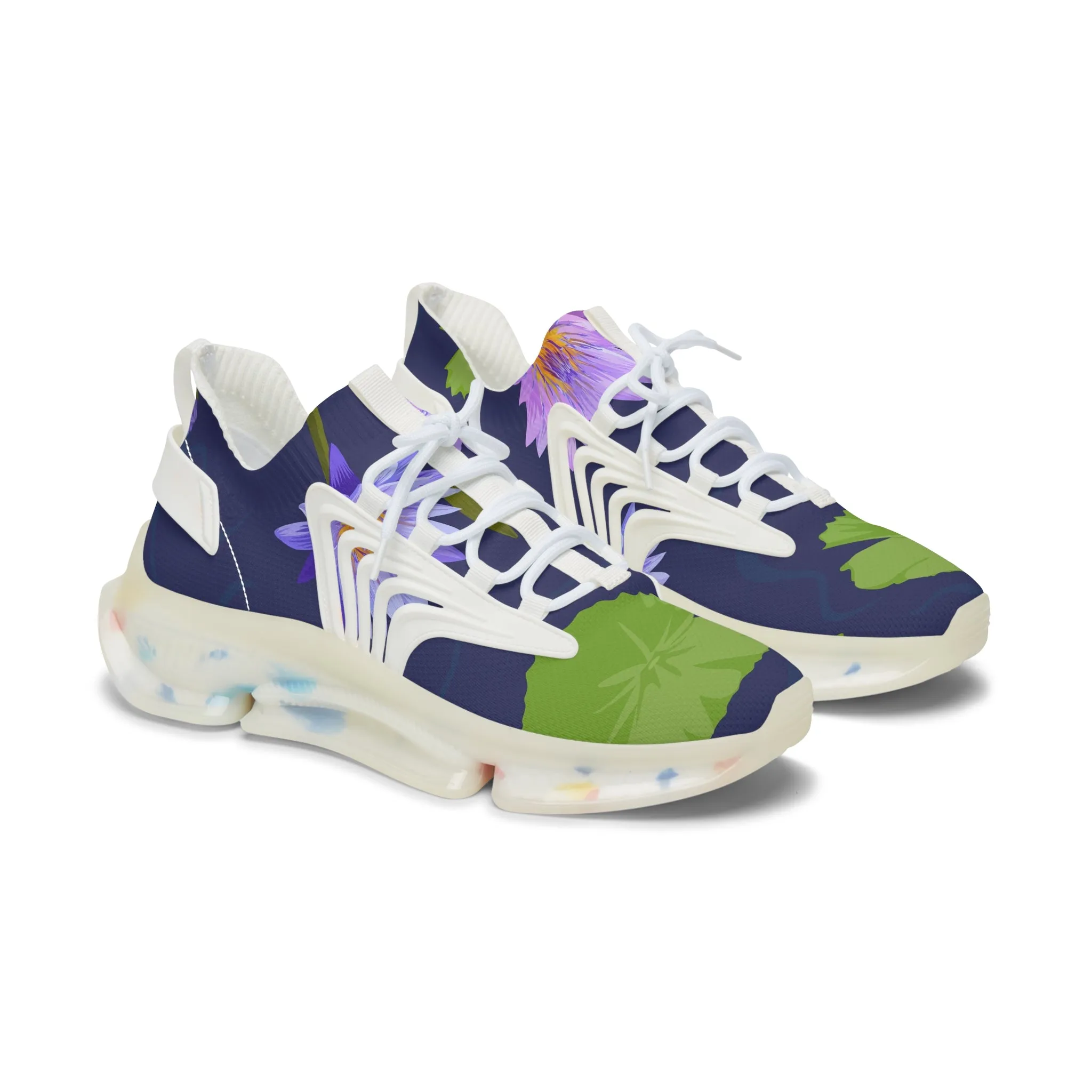 Colorful Lily Pad Women's Mesh Sneakers