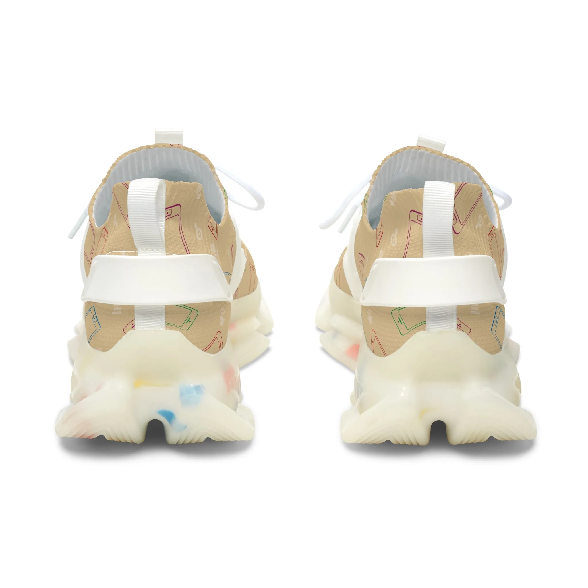 Colorful Mobile Phones Women's Mesh Sneakers