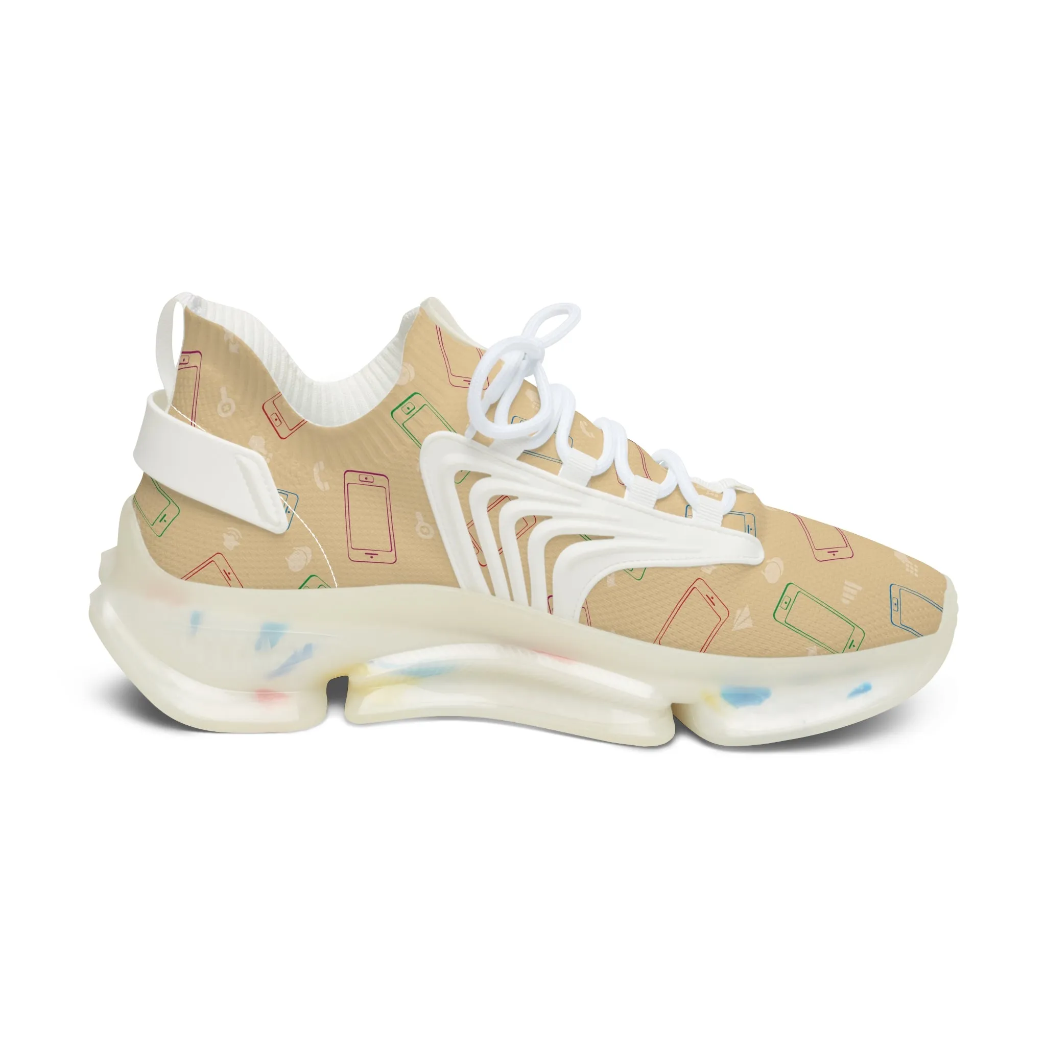 Colorful Mobile Phones Women's Mesh Sneakers