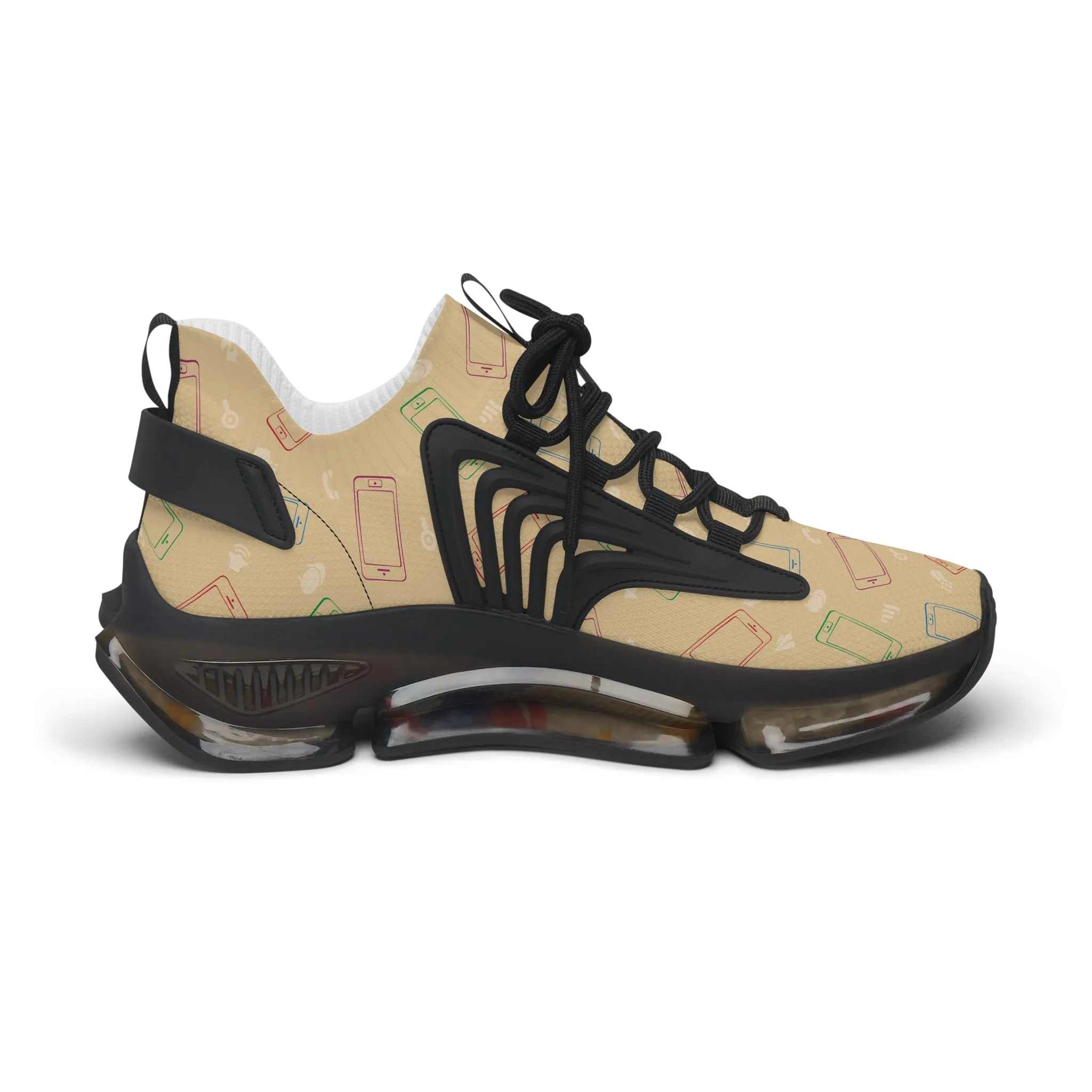 Colorful Mobile Phones Women's Mesh Sneakers