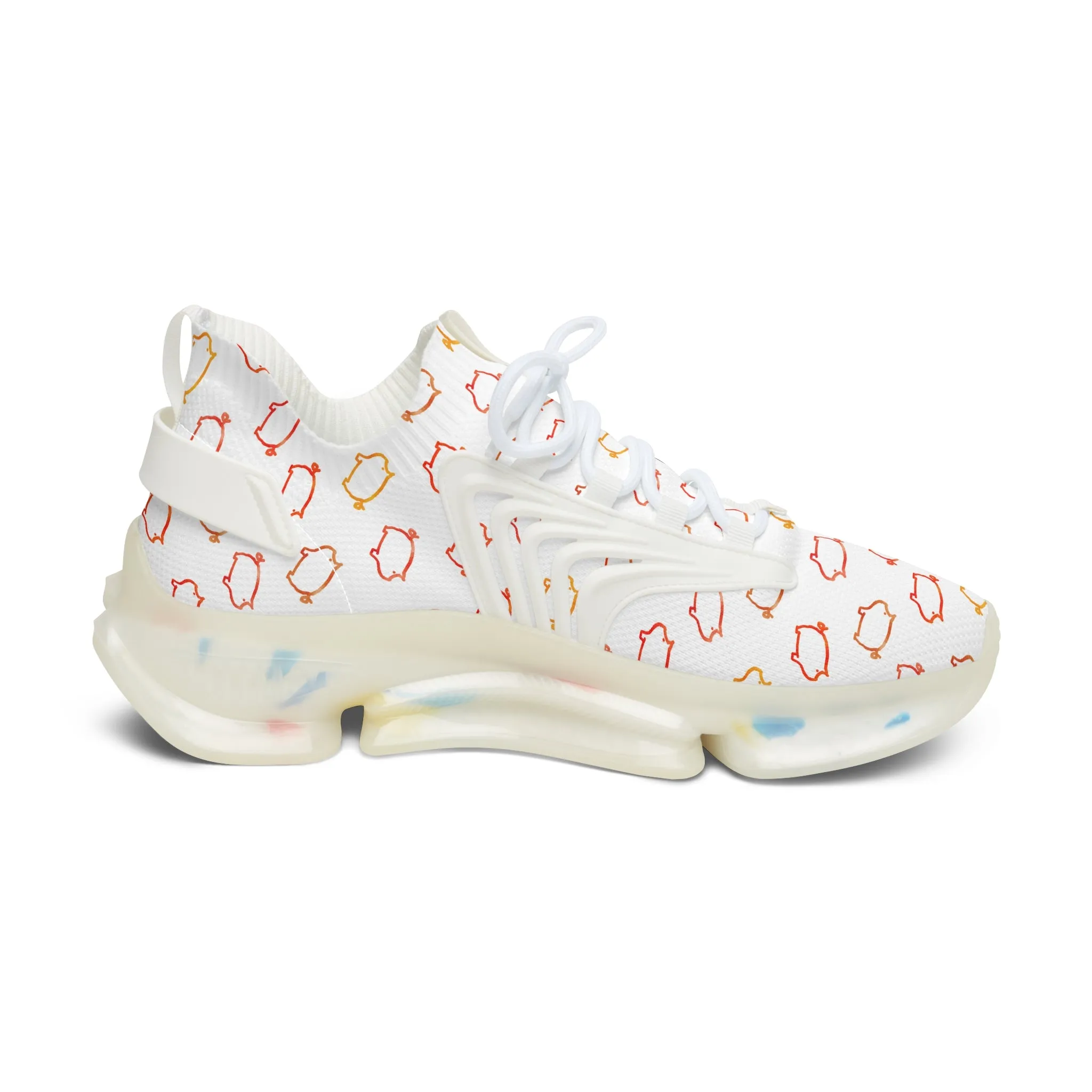 Colorful Pigs Women's Mesh Sneakers