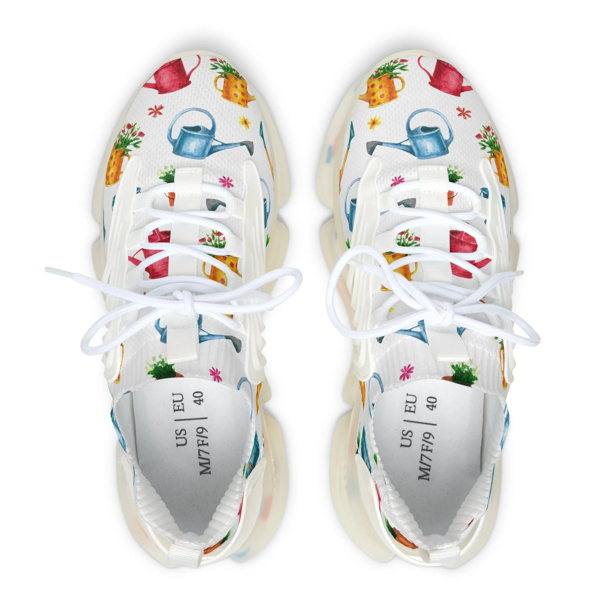 Colorful Watering Can Women's Mesh Sneakers