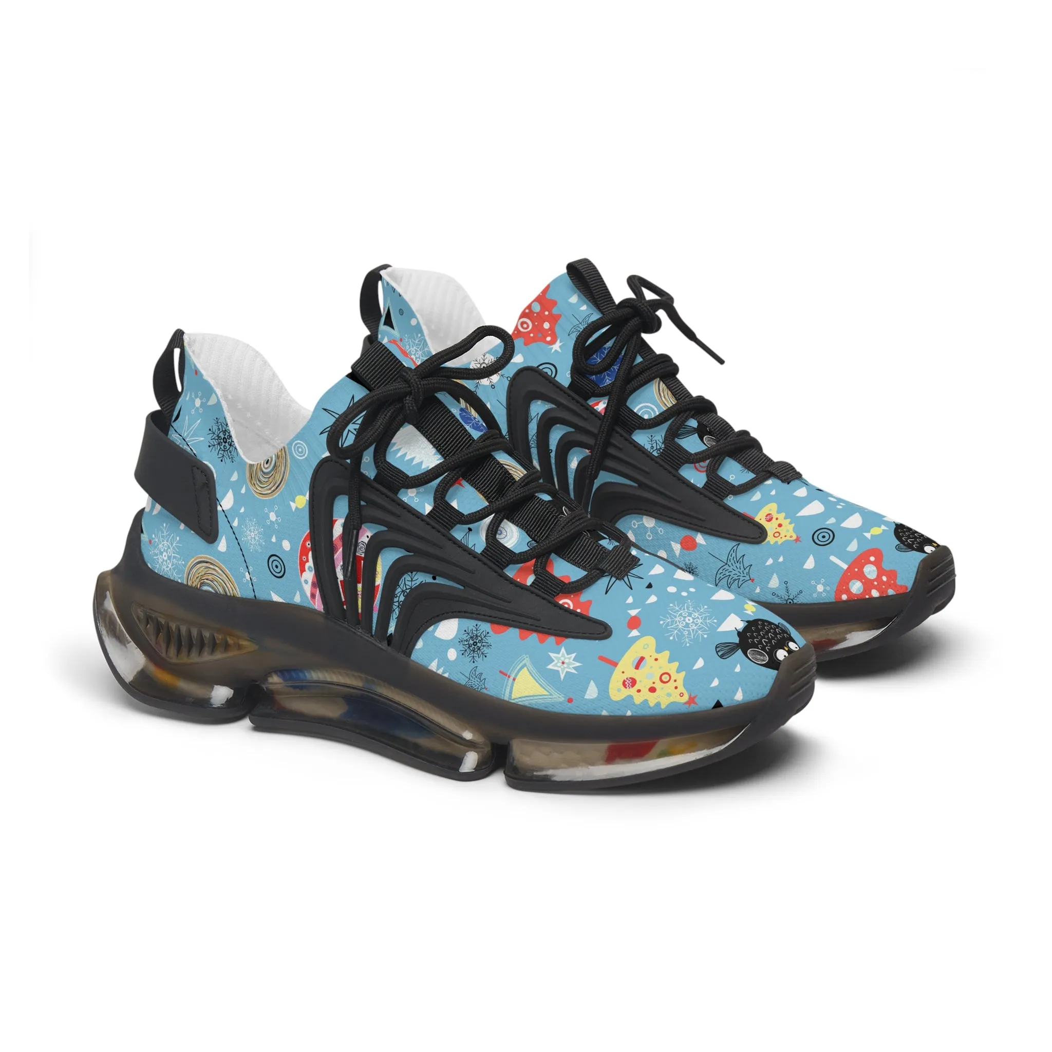 Colorful Winter Owls Women's Mesh Sneakers