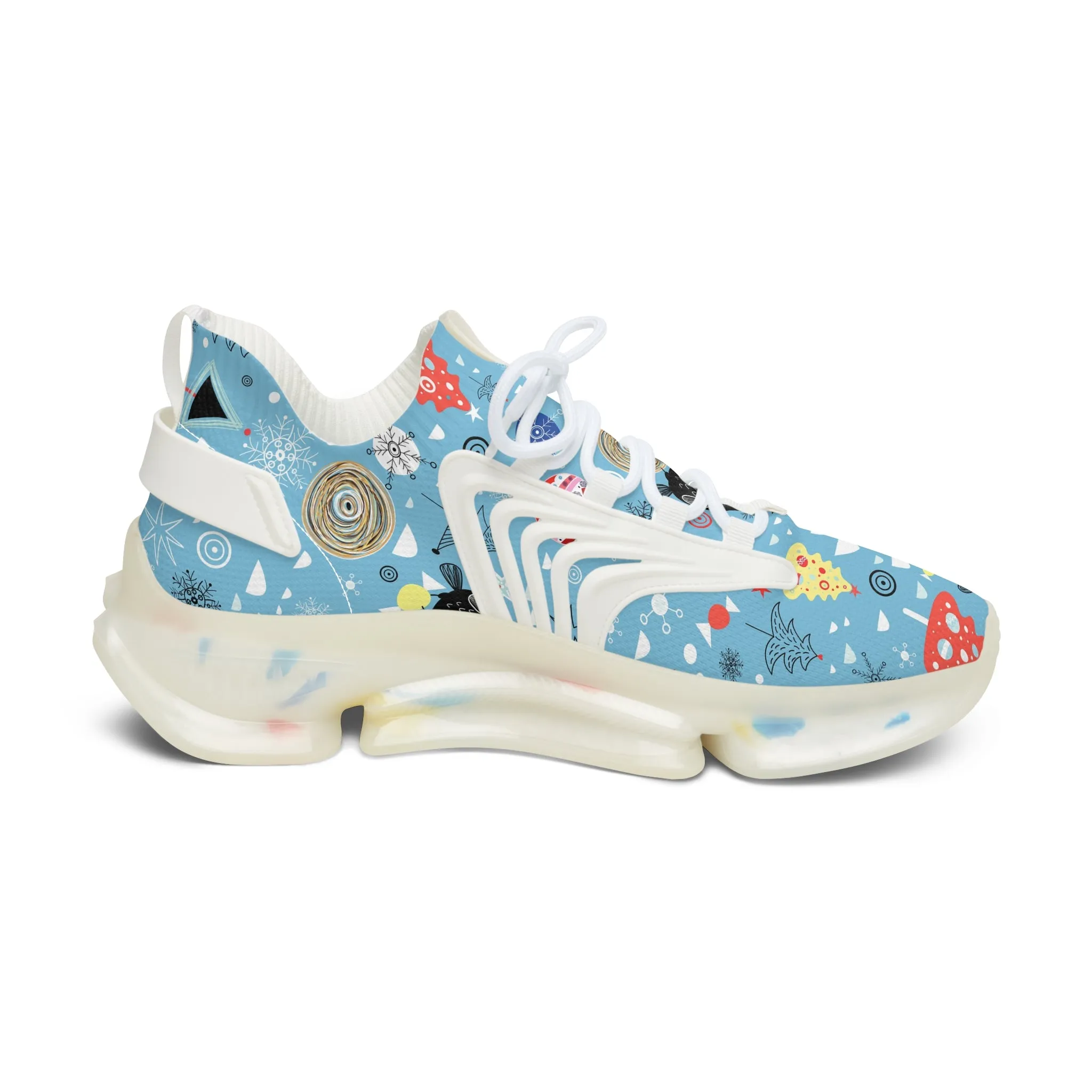 Colorful Winter Owls Women's Mesh Sneakers