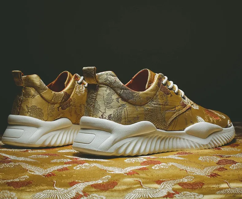 Crane Embroidery Brocade Traditional Chinese Style Sports Shoes Sneaker