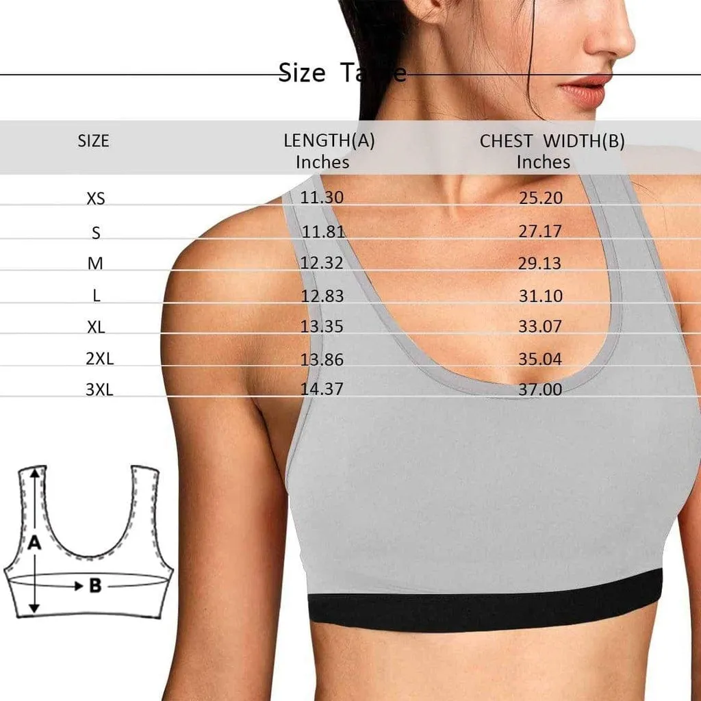 Custom Face I Love My Boyfriend Sports Bra Personalized Women's All Over Print Yoga Sports Bra