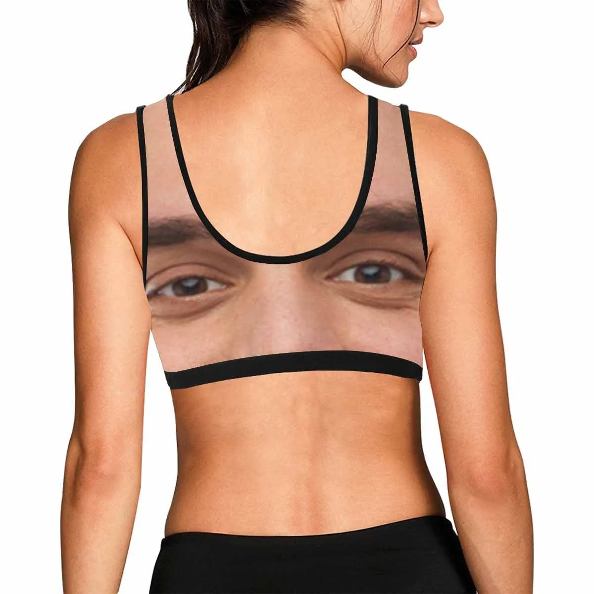 Custom Husband Face Fully Sports Bra Personalized Women's All Over Print Yoga Sports Bra