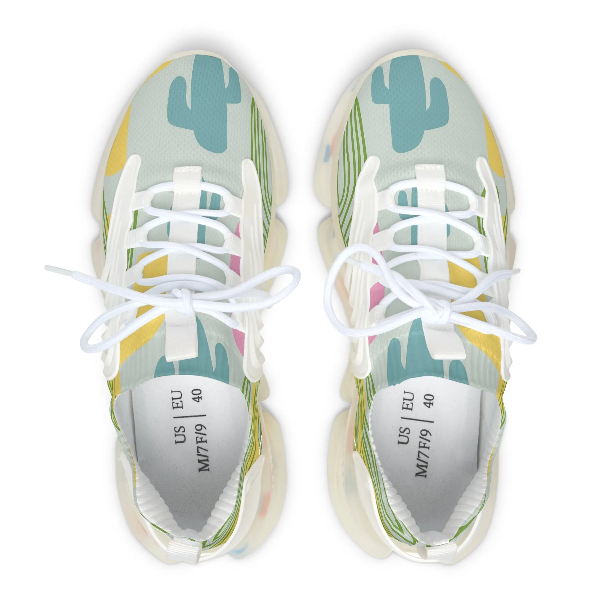 Cute Colorful Cactus Women's Mesh Sneakers