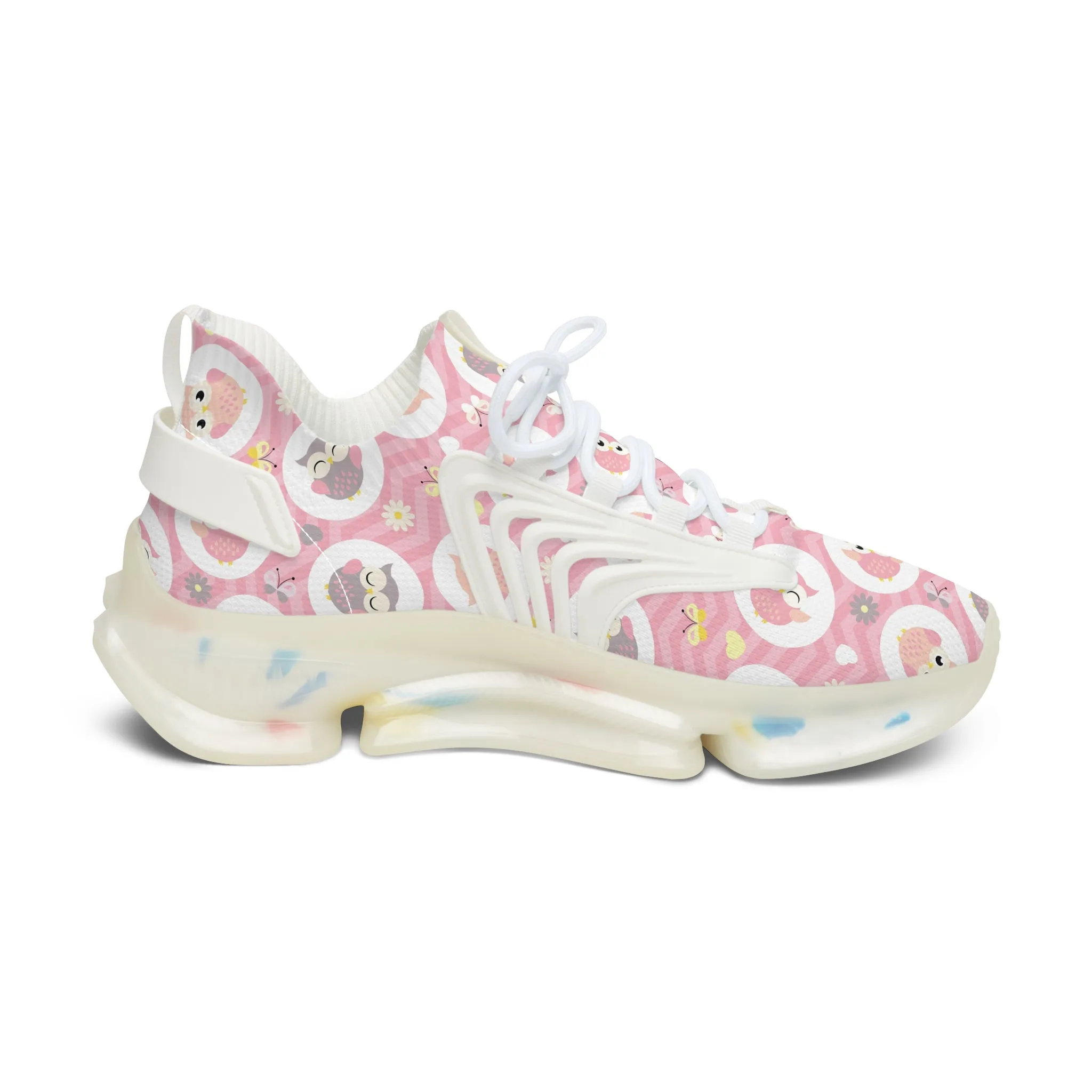 Cute Pink Owls Women's Mesh Sneakers