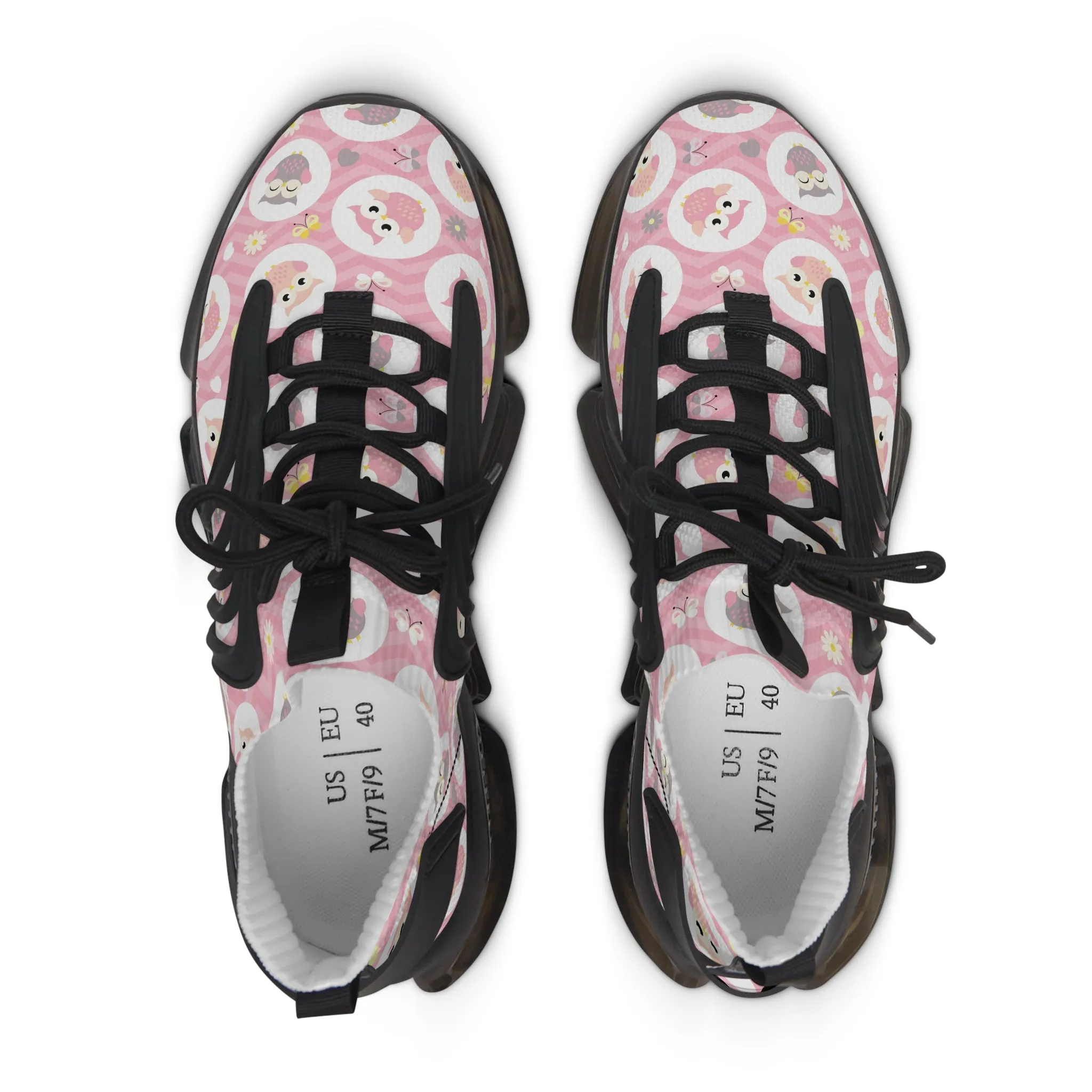 Cute Pink Owls Women's Mesh Sneakers