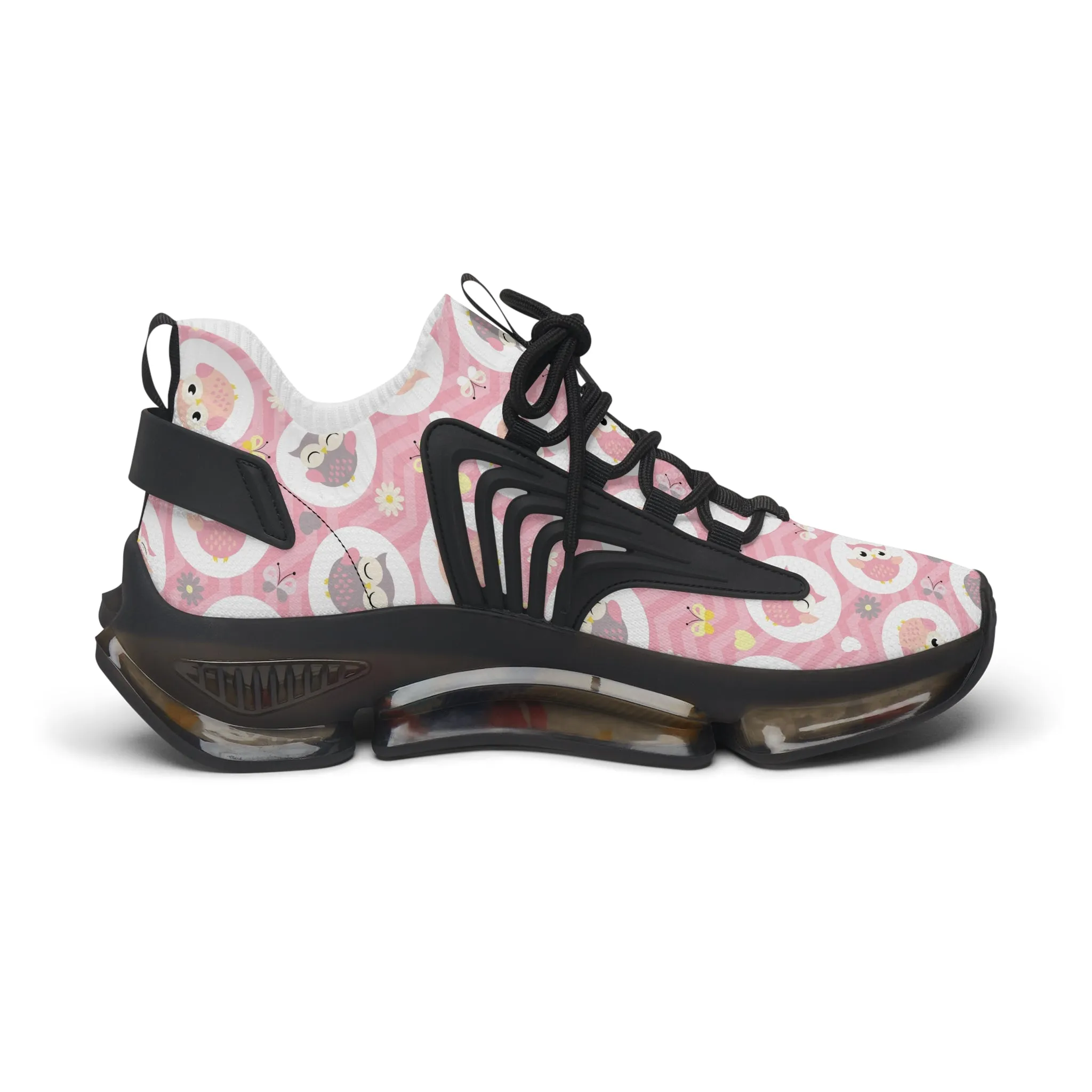 Cute Pink Owls Women's Mesh Sneakers