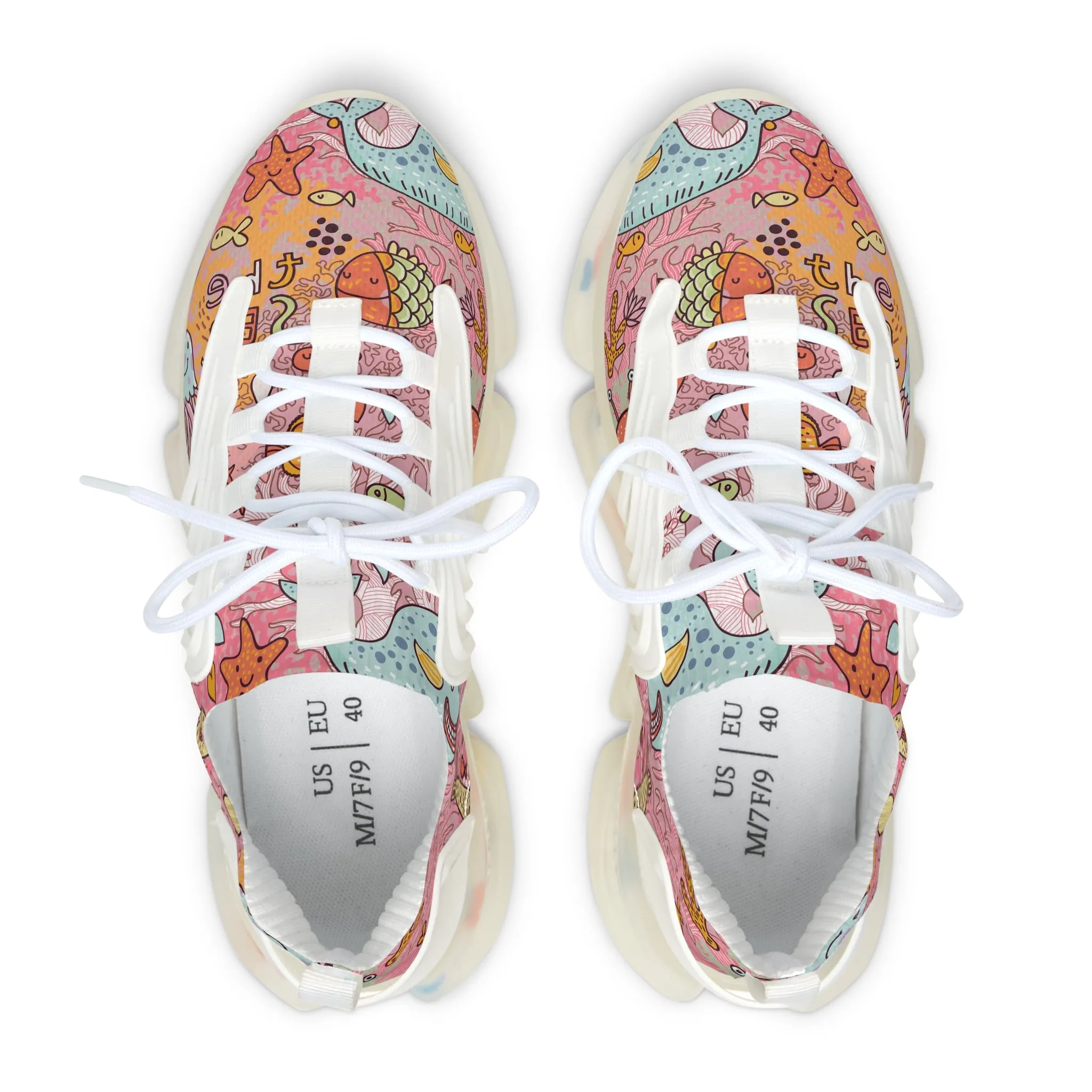 Cute Underwater Fish Women's Mesh Sneakers