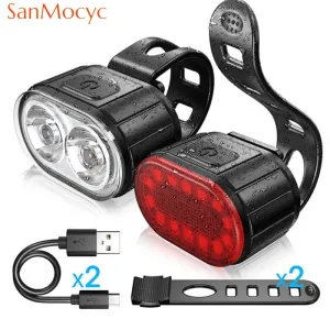 Cycling Bicycle Front Rear Light Set