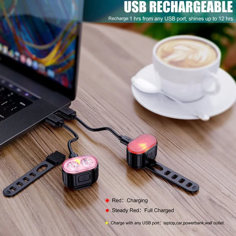 Cycling Bicycle Front Rear Light Set