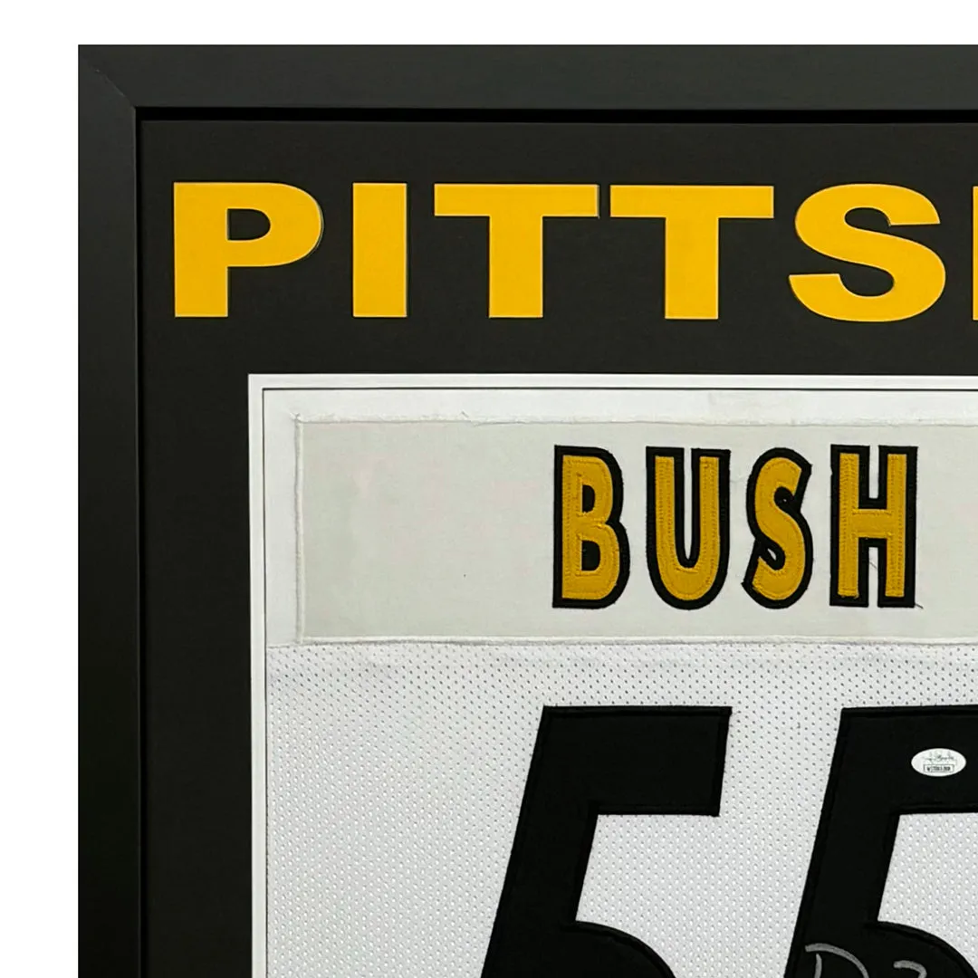 Devin Bush Signed Pittsburgh Steelers Custom Space Saver Framed Football Jersey