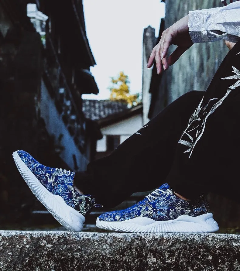 Dragons Pattern Brocade Traditional Chinese Style Sports Shoes Sneaker