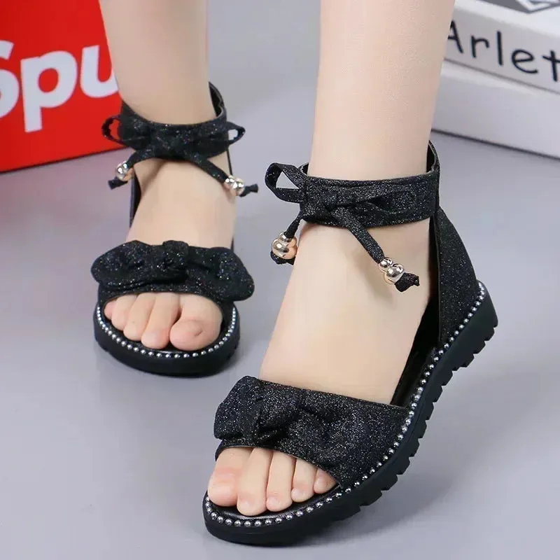 Fashion Princess Summer Cute Girl Sandals Temperament Baby Flower Lace Bow Sandal Girl Shoes Children's Shoes Children Girls