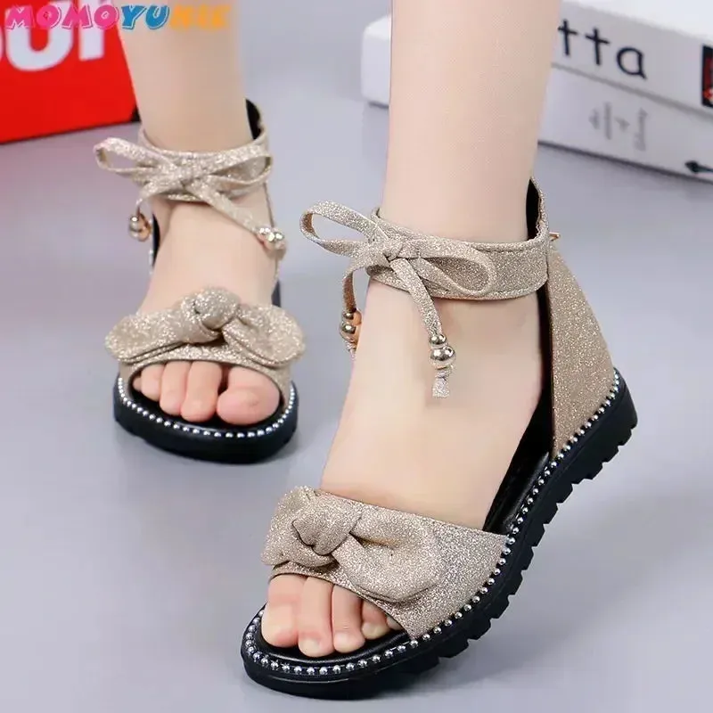 Fashion Princess Summer Cute Girl Sandals Temperament Baby Flower Lace Bow Sandal Girl Shoes Children's Shoes Children Girls