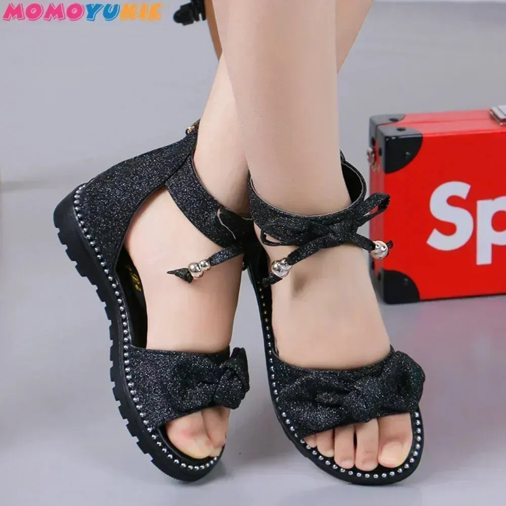 Fashion Princess Summer Cute Girl Sandals Temperament Baby Flower Lace Bow Sandal Girl Shoes Children's Shoes Children Girls