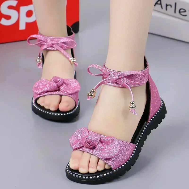 Fashion Princess Summer Cute Girl Sandals Temperament Baby Flower Lace Bow Sandal Girl Shoes Children's Shoes Children Girls
