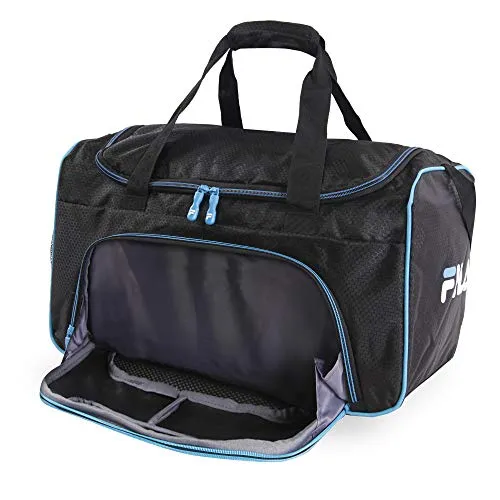 Fila Orson Small Sports Duffel Bag, Black/Blue One Size
