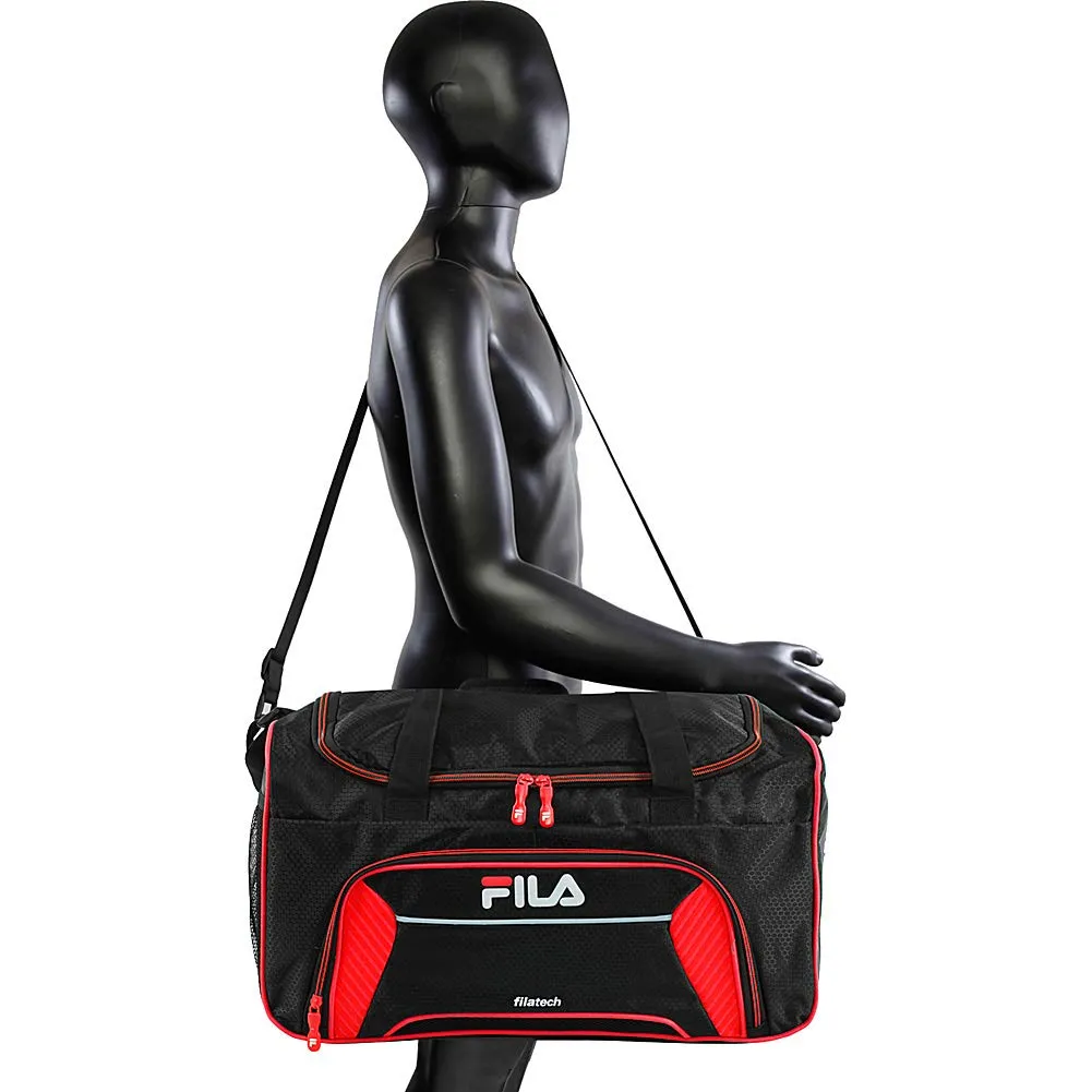 Fila Orson Small Sports Duffel Bag, Black/Red, One Size