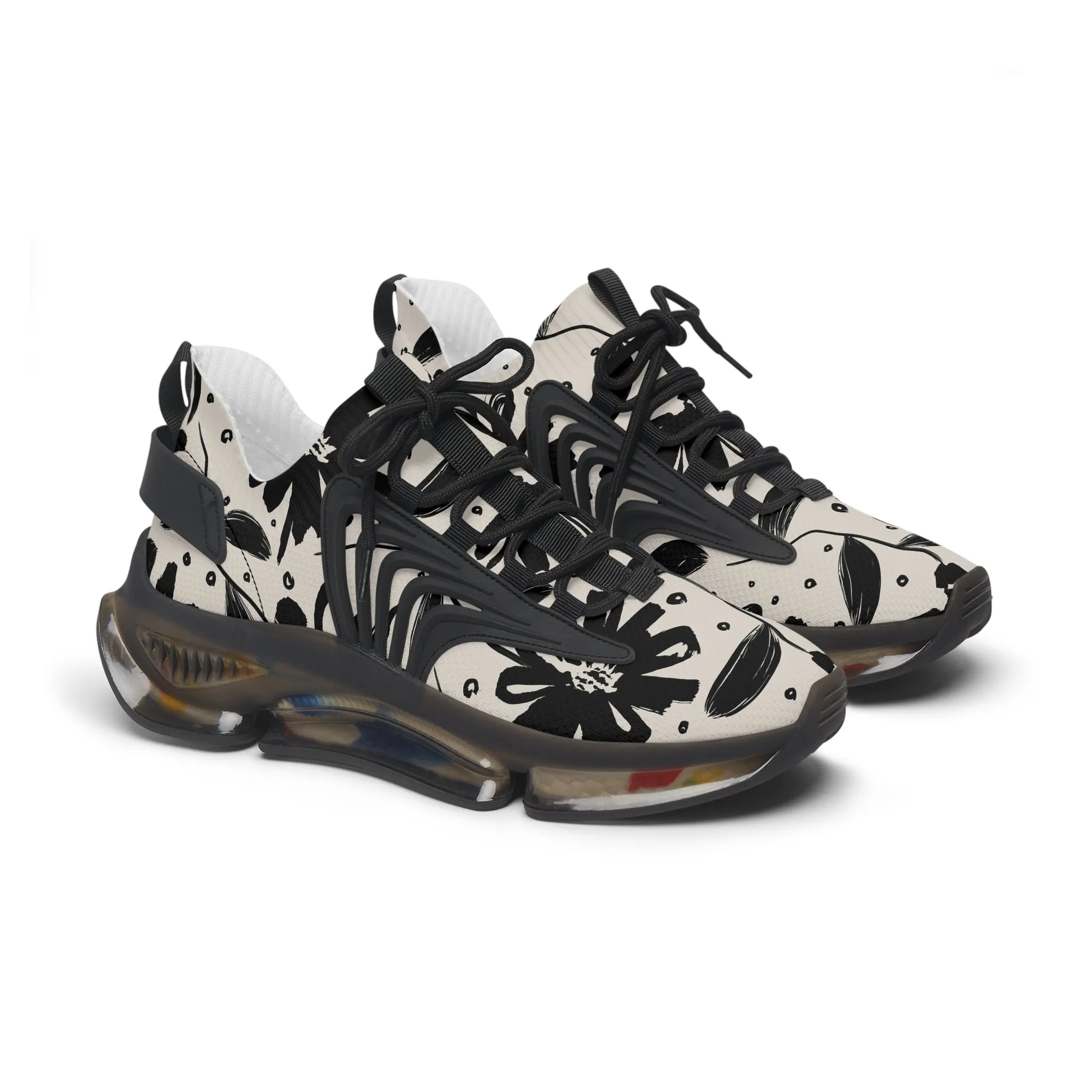 Flower Brush Texture Women's Mesh Sneakers