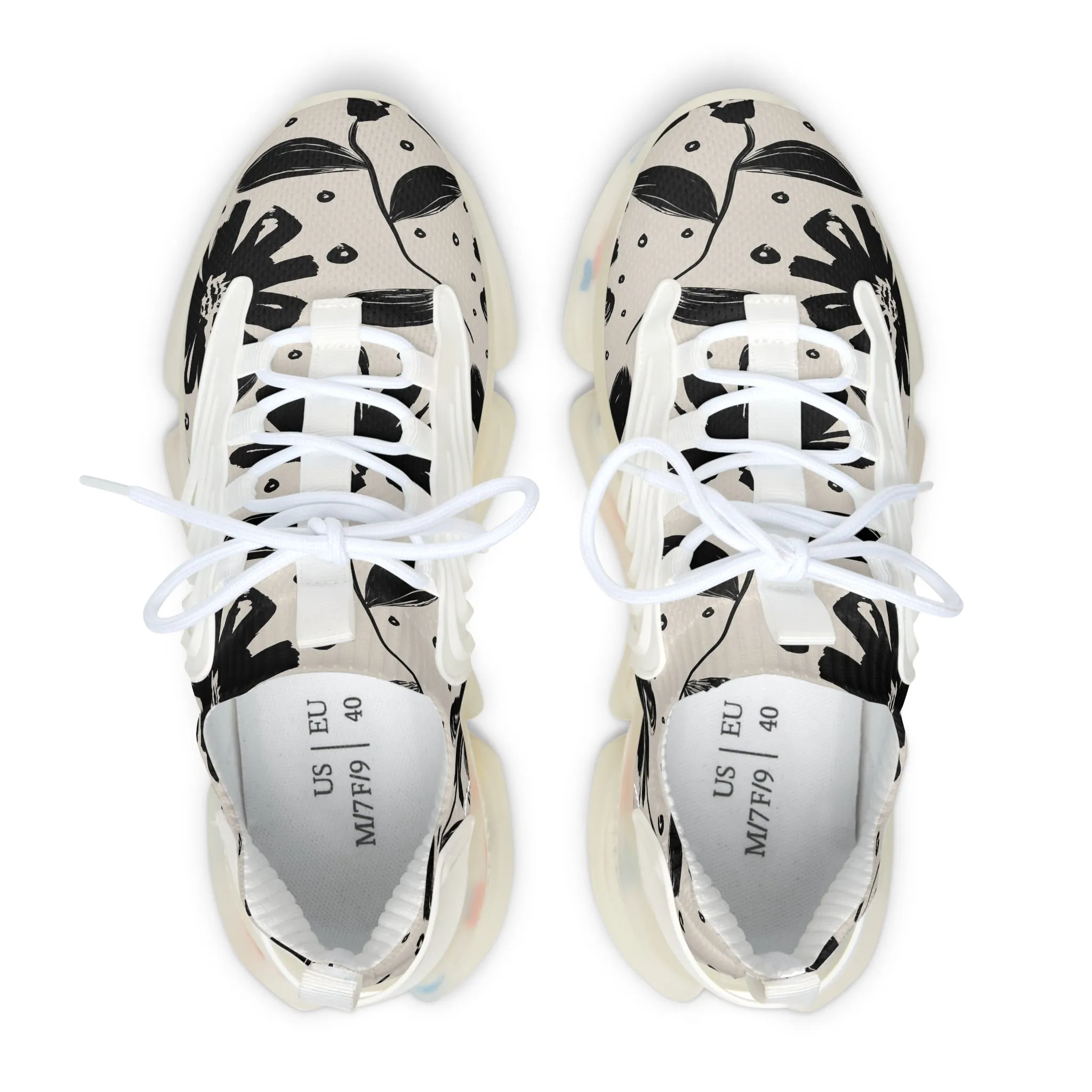 Flower Brush Texture Women's Mesh Sneakers