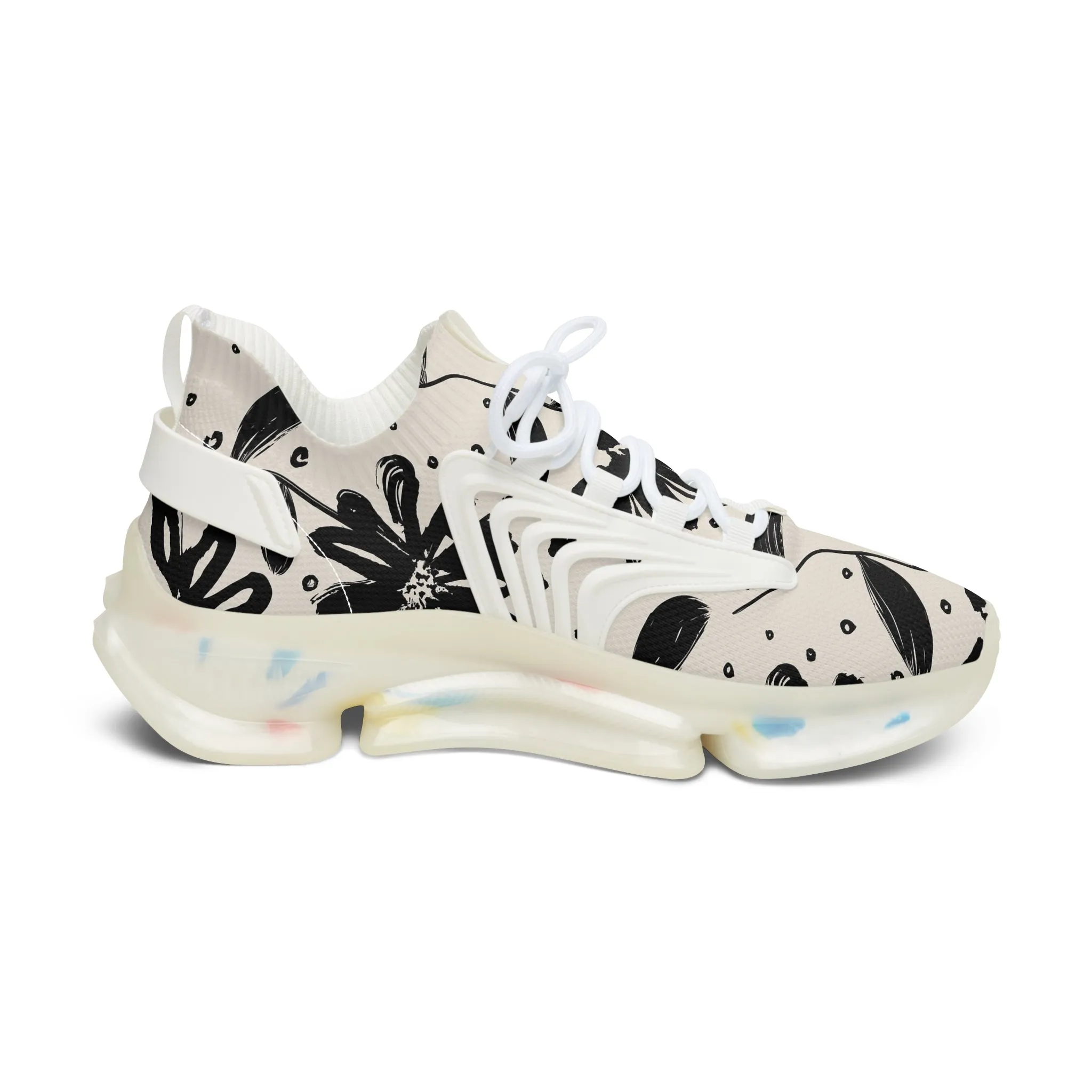 Flower Brush Texture Women's Mesh Sneakers