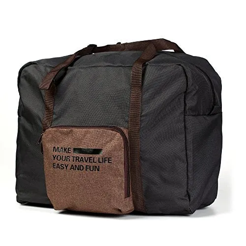 Foldable Lightweight Nylon Duffel Luggage Bag Tote For Travel Gym 4 Colors (Steel Grey)
