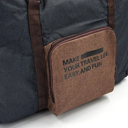 Foldable Lightweight Nylon Duffel Luggage Bag Tote For Travel Gym 4 Colors (Steel Grey)