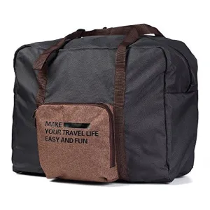 Foldable Lightweight Nylon Duffel Luggage Bag Tote For Travel Gym 4 Colors (Steel Grey)