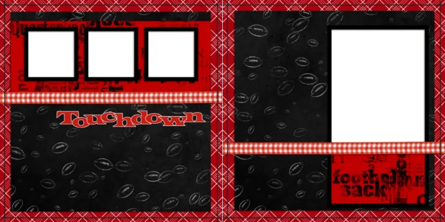 Football - Digital Scrapbook Pages - INSTANT DOWNLOAD