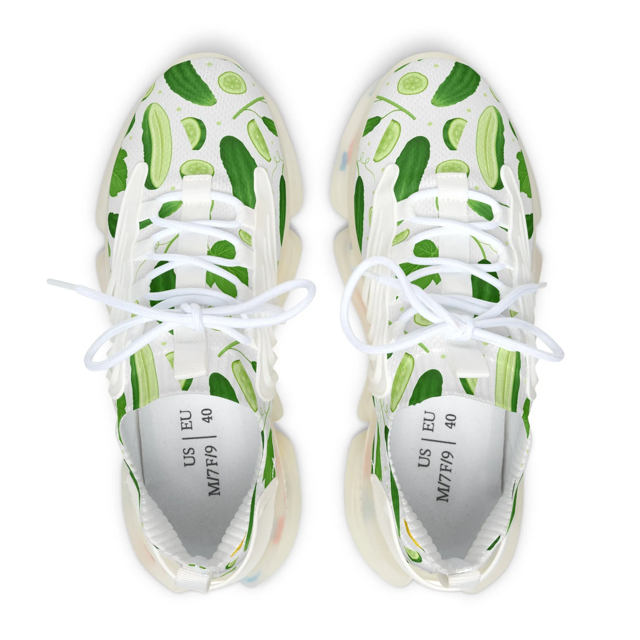Fresh Green Cucumber Women's Mesh Sneakers