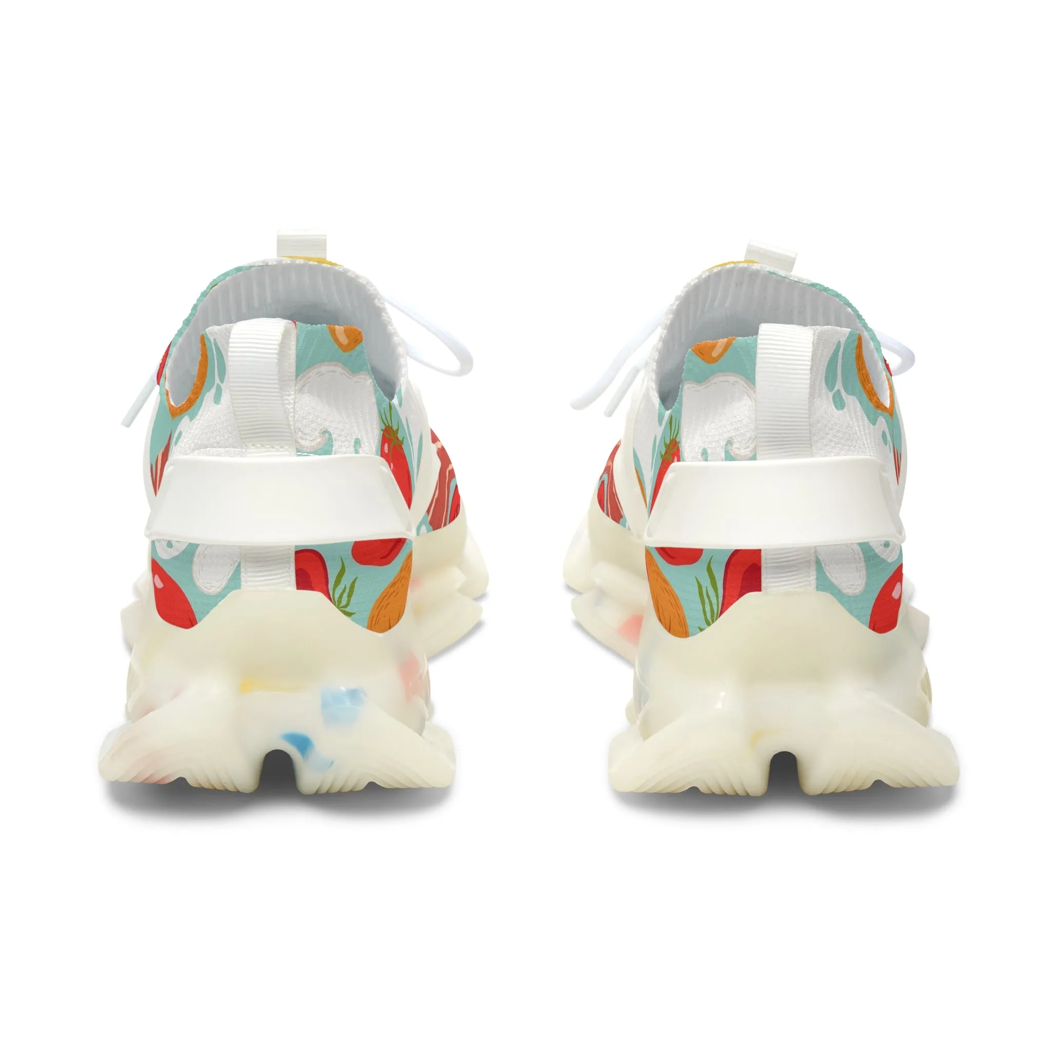 Fried Breakfast Eggs and Bacon Women's Mesh Sneakers