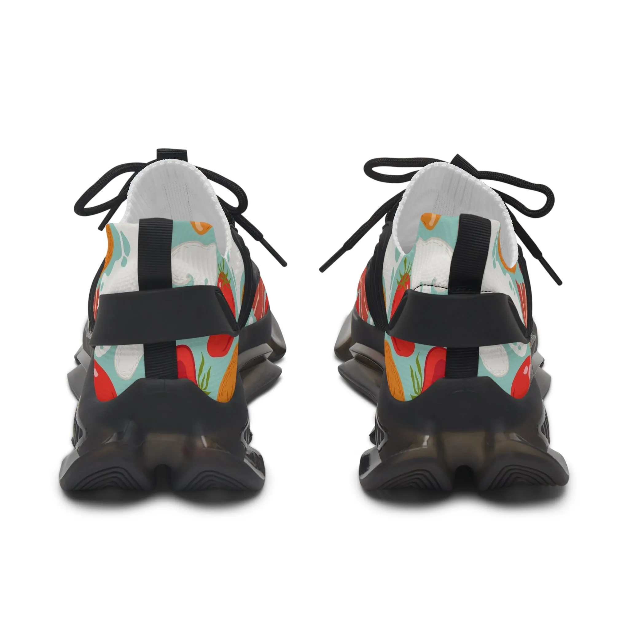 Fried Breakfast Eggs and Bacon Women's Mesh Sneakers