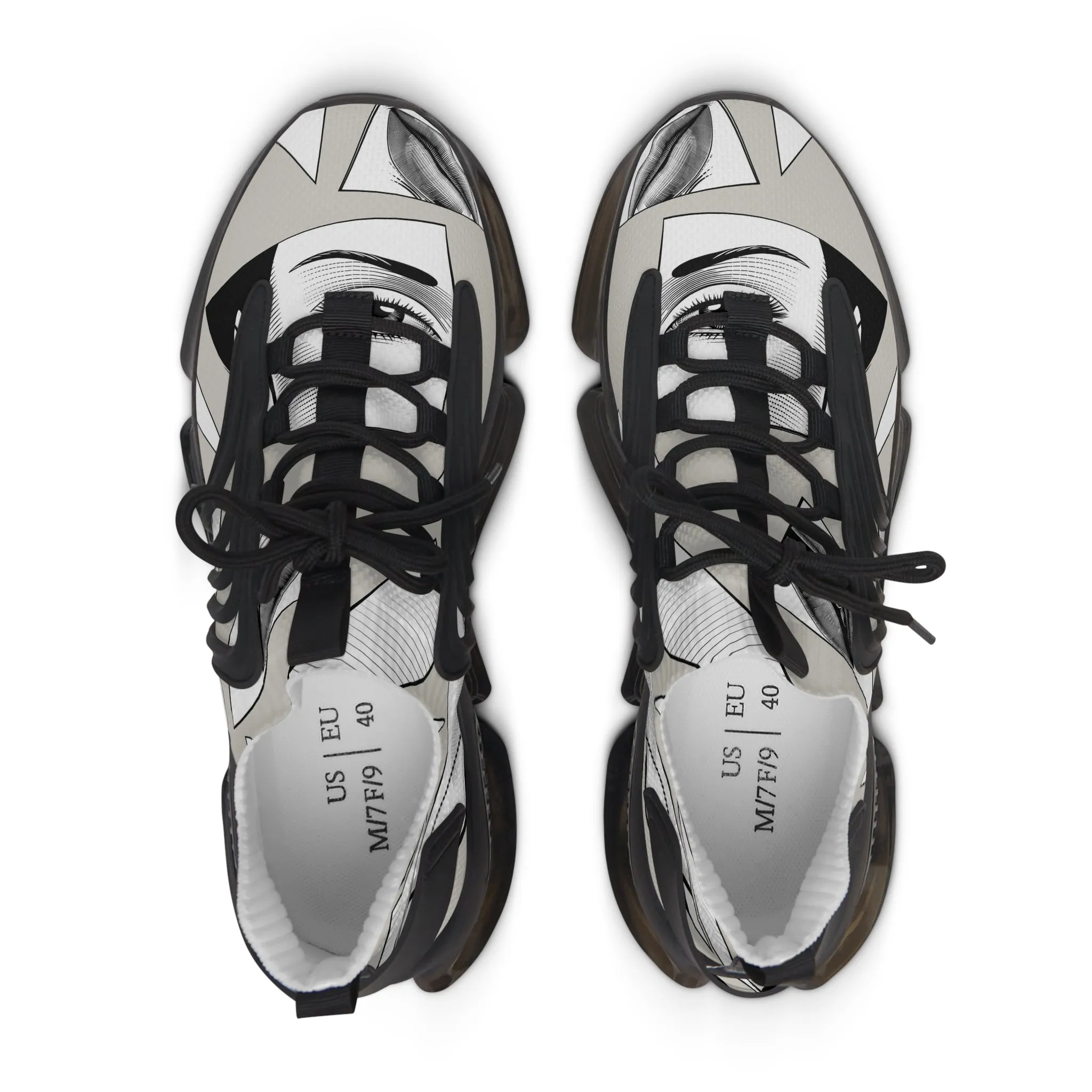 Girl Eyeball Mirror Women's Mesh Sneakers