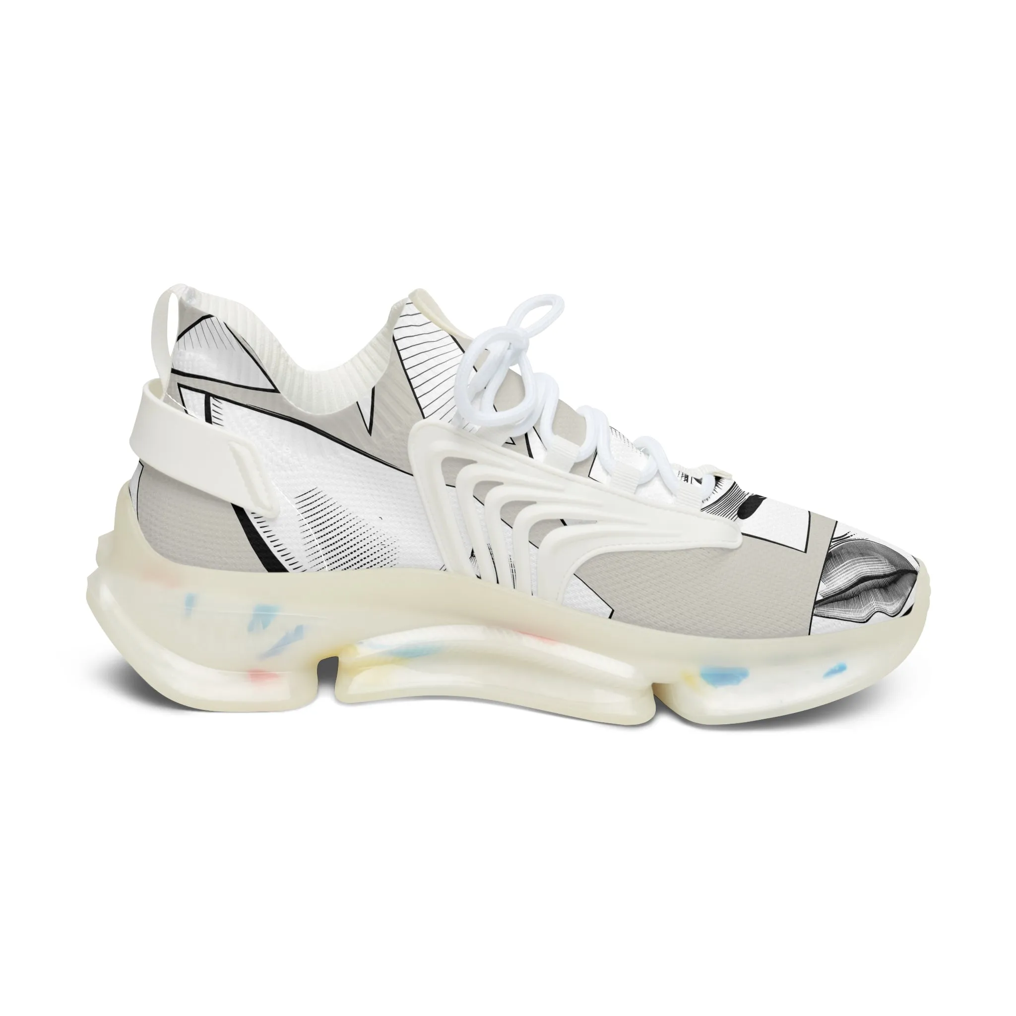 Girl Eyeball Mirror Women's Mesh Sneakers