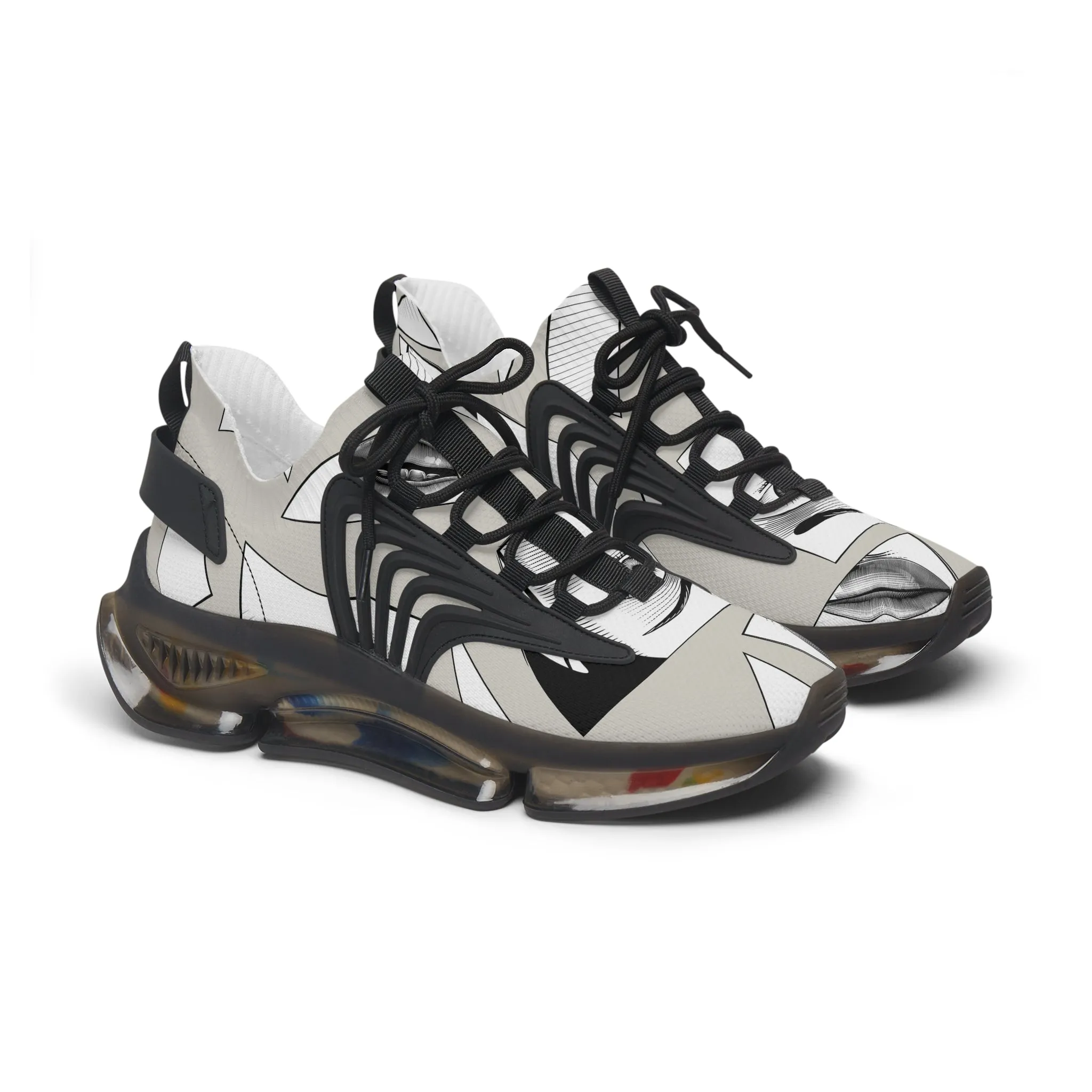 Girl Eyeball Mirror Women's Mesh Sneakers