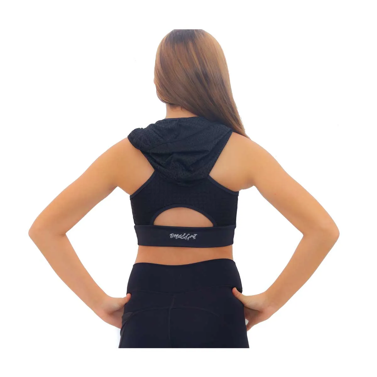 GIRLS' BELIEVE HOODIE SPORTS BRA