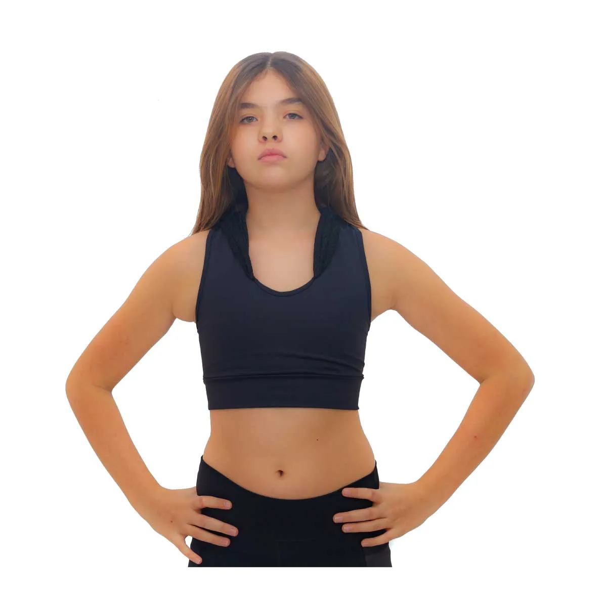 GIRLS' BELIEVE HOODIE SPORTS BRA