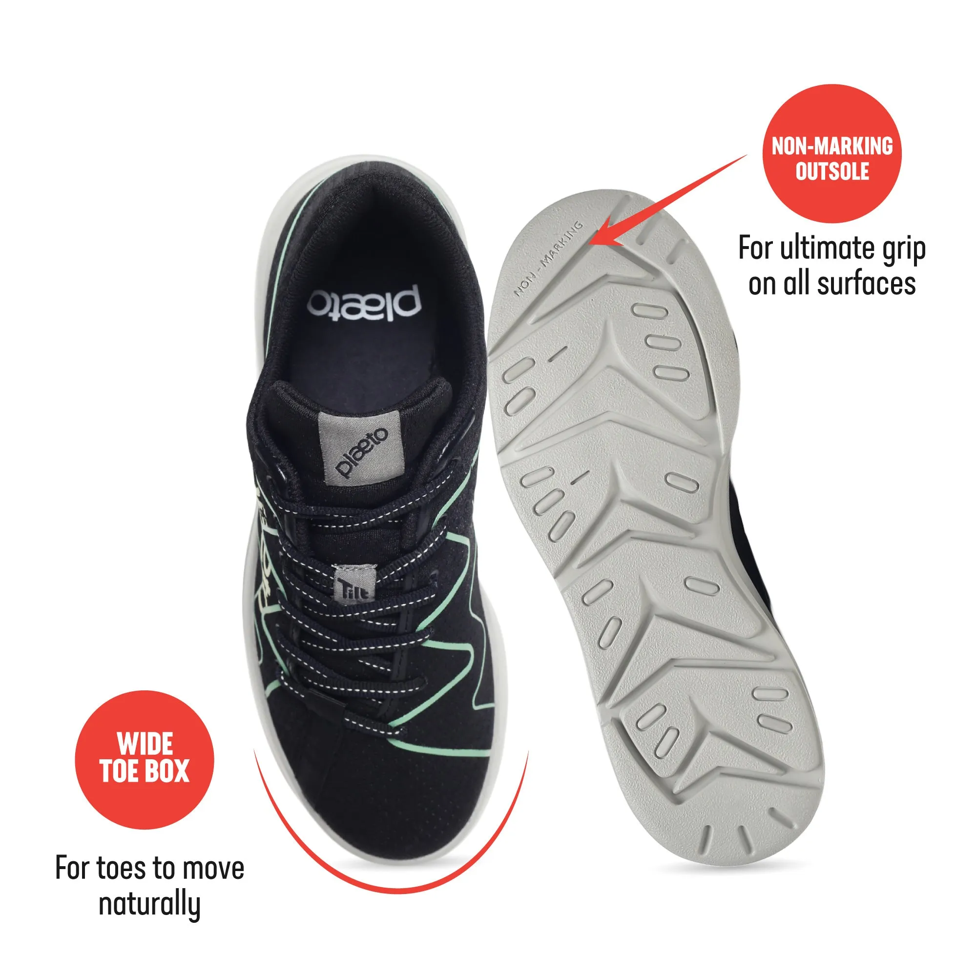 Gully Men's Sports Shoes - Black / Mint