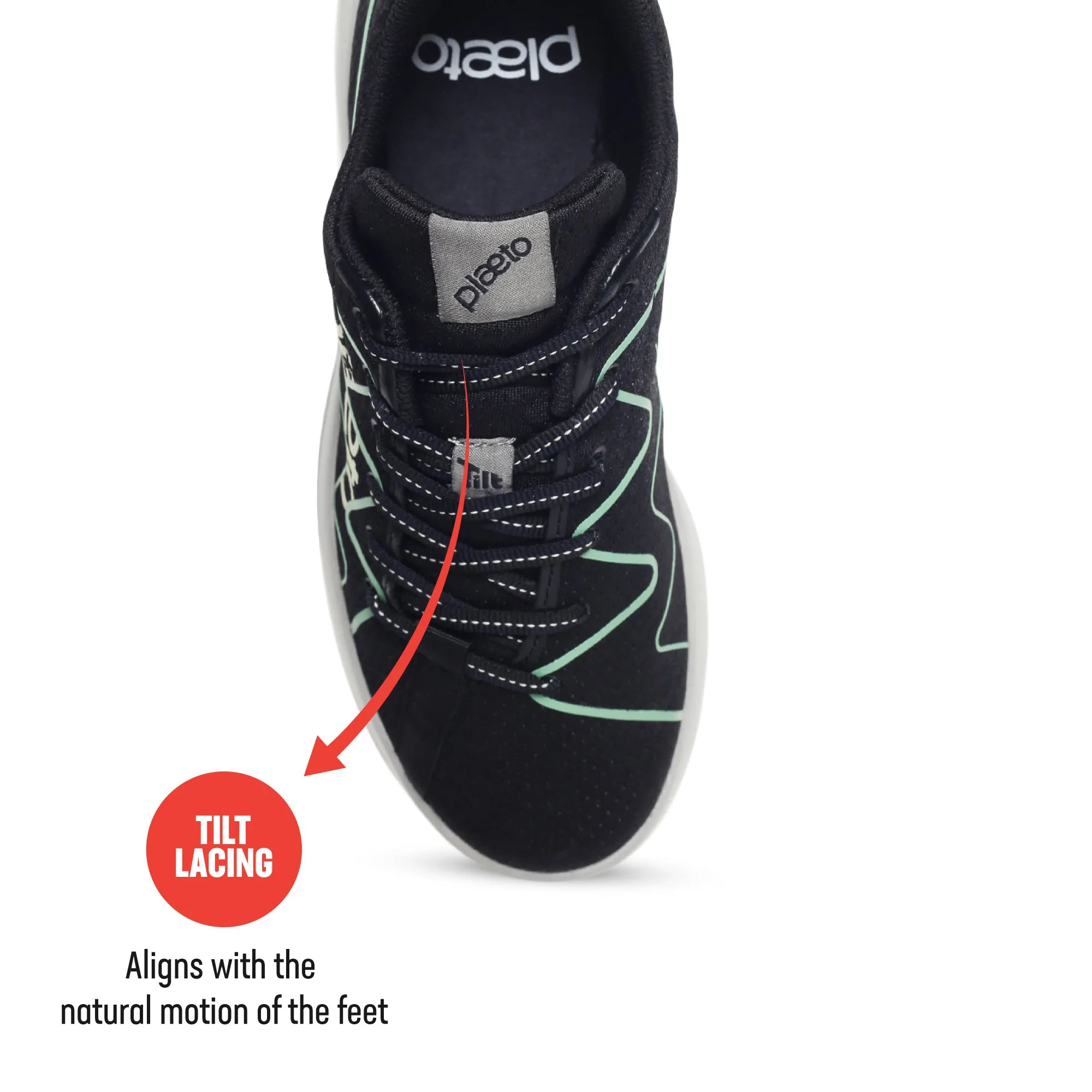 Gully Men's Sports Shoes - Black / Mint
