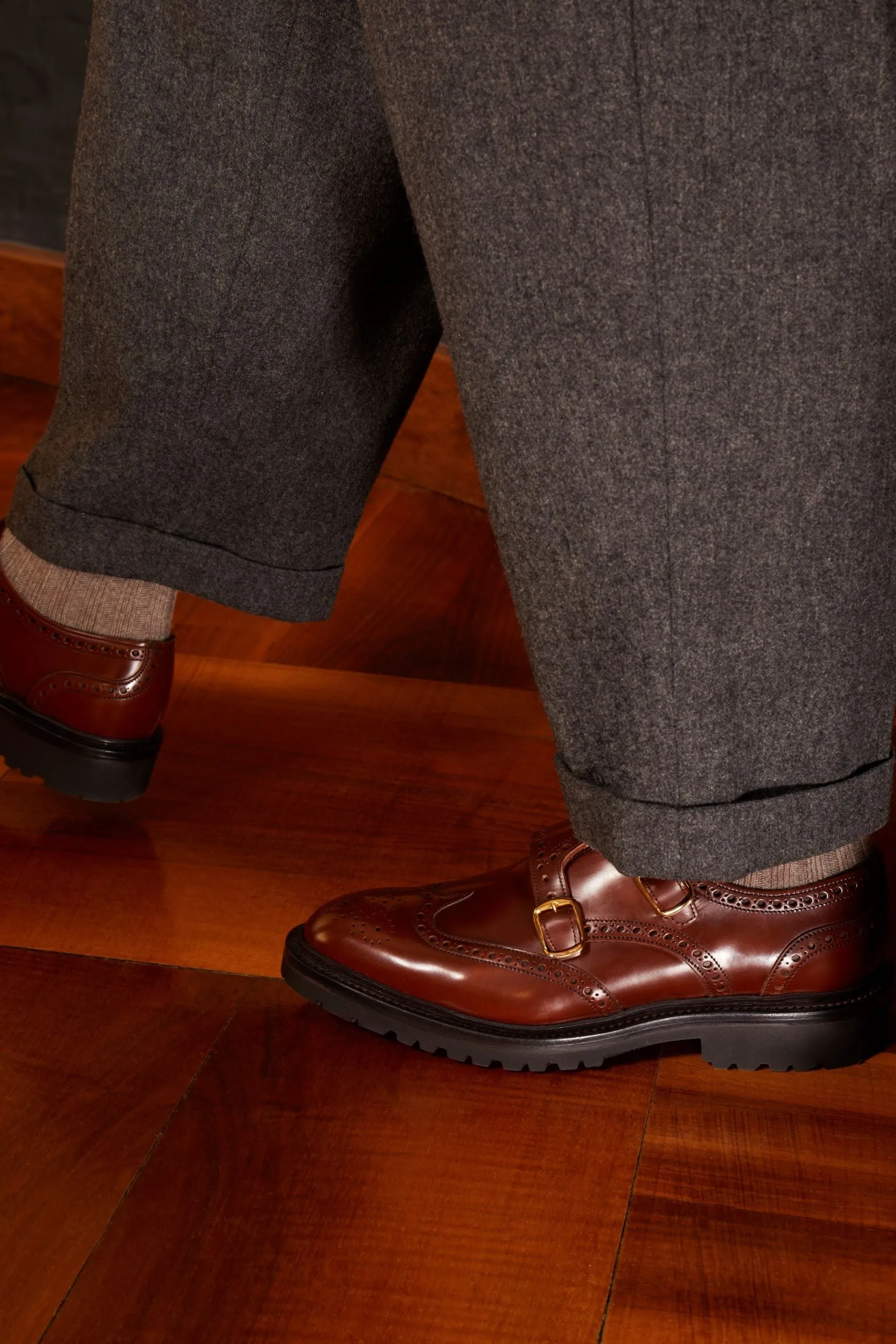 Hazelnut Virginia Double Monk shoes
