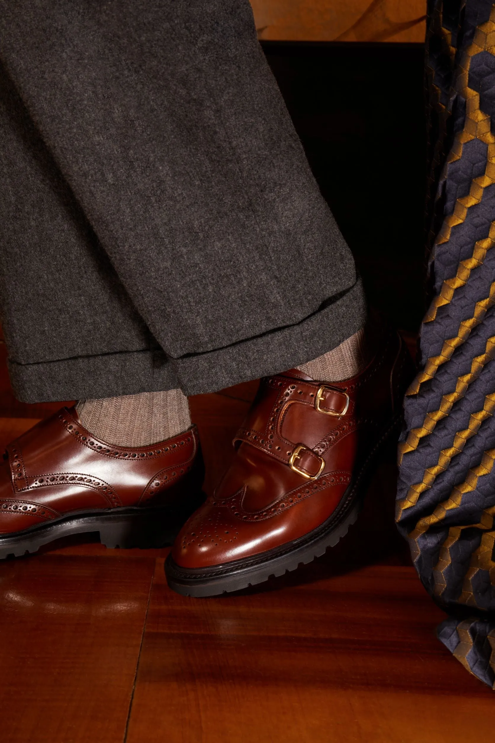 Hazelnut Virginia Double Monk shoes