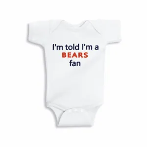 I'm Told I'm a BEARS Fan Glitter Onesie