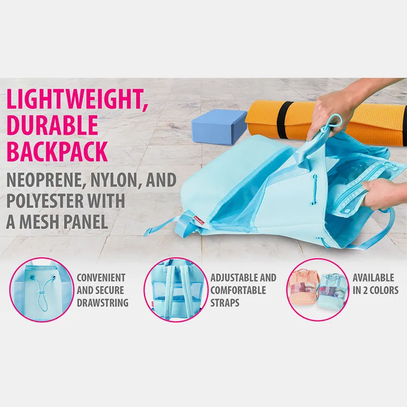Lightweight Fashion Mesh Backpack Beach Gym Neoprene Drawstring Handbag