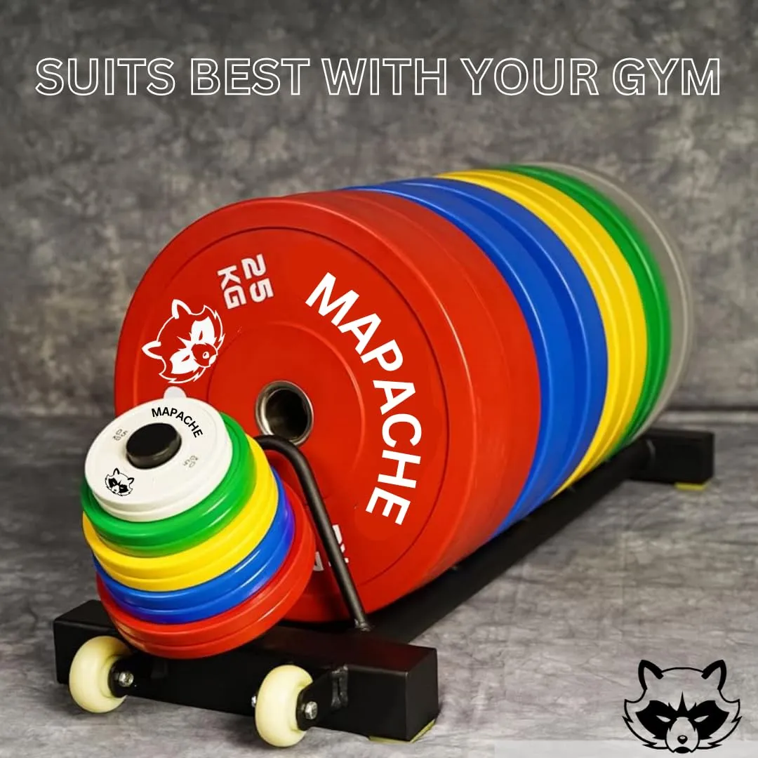 Mapache Color Coded Professional Bumper Plates for Weightlifting, Squats, Shoulder Press Weight Plate Pair Size (2 x 5kg)